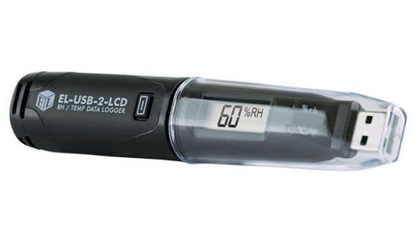 Registrador de dados de temperatura e umidade EasyLog EL-USB-2-LCD com USB e tela