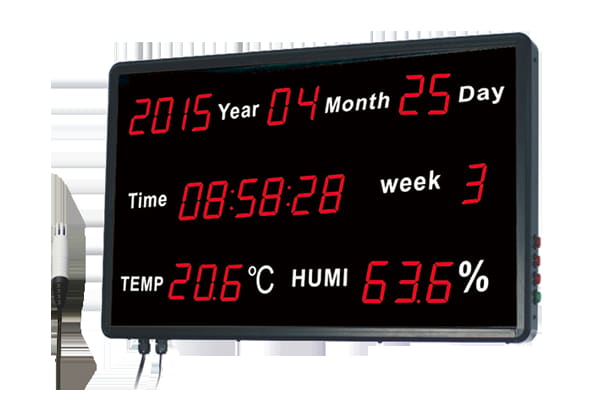 Transmissor de temperatura e umidade HS14218B com display LED luminoso de grande dimensão