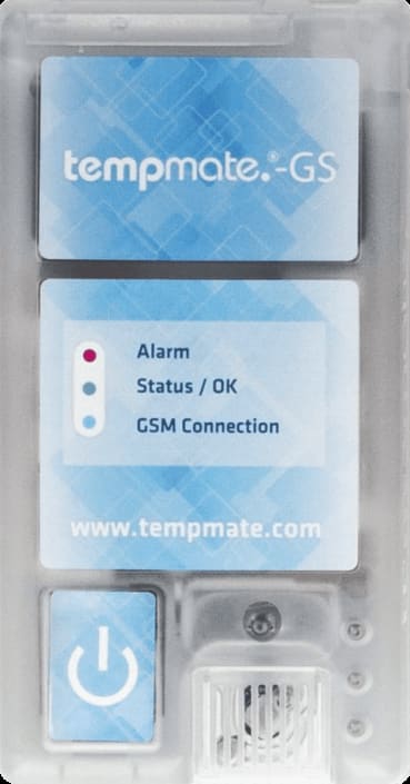 Registrador de dados multissensor tempmate.®-GS de uso único, em conformidade com a norma EN12830