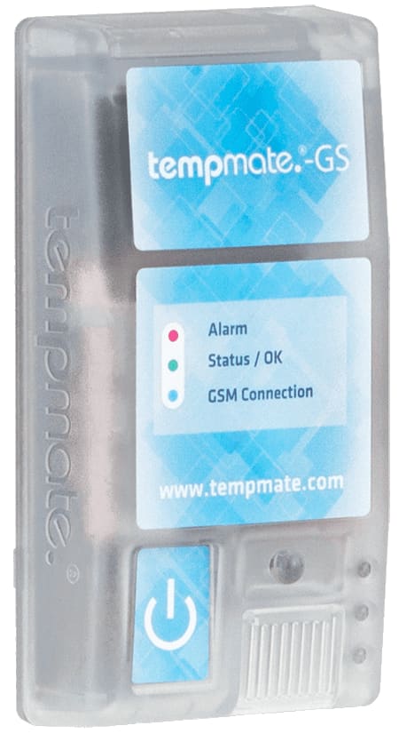 Registrador de dados multissensor tempmate.®-GS de uso único, em conformidade com a norma EN12830